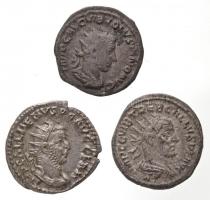 Római Birodalom / Antiokheia / Trebonianus Gallus 252-253. Antoninianus Ag (4,5g) + Róma / Volusianus 251-253. Antoninianus Ag (3,2g) + Róma / Gallienus 257-258. Antoninianus Ag (3,87g) T:2,2-,3 patina  Roman Empire / Antioch / Trebonianus Gallus 252-253. Antoninianus Ag IMP C C VIB TREB GALLVS P F AVG / ROMAE AETERNAE AVG (4,5g) + Rome / Volusianus 251-253. Antoninianus Ag IMP CAE C VIB VOLVSIANO AVG / [AEQVITAS AVGG] (3,2g) + Rome / Gallienus 257-258. Antoninianus Ag IMP GALLIENVS P F AVG GERM / VICTORIA GERM (3,87g) C:XF,VF,F patina RIC IV 89; 166; V 175
