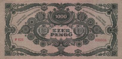 1945. 500P, 1000P bélyeggel T:II+ Csak egyszer hajtva, törve nem!