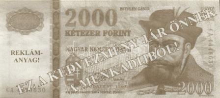 3klf bankjegyet ábrázoló modern reklámpénz