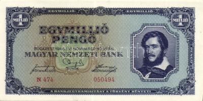 1945-46. 1000.000P, 1000.000.000P, 1000.000Milpengő, 10.000B.-pengő T:I-
