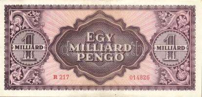 1945-46. 1000.000P, 1000.000.000P, 1000.000Milpengő, 10.000B.-pengő T:I-