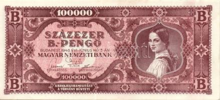 1946. 10.000Milpengő, 100.000Milpengő, 100.000.000Milpengő, 1000.000.000Milpengő, 100.000B.-pengő T:...