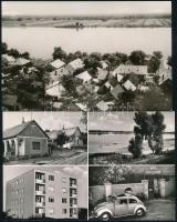 Százhalombatta - 8 db modern városképes lap: Új lakótelep, Dunafüredi Halászcsárda, automobil, Város...
