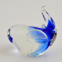 5 db üveg elefánt levélnehezék, asztali dísz, apró csorbákkal, különböző méretben, m: kb. 10 cm