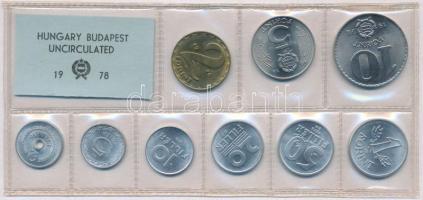 1978. 2f-10Ft (9xklf) érmés forgalmi sor fóliatokban T:1 Adamo FO11