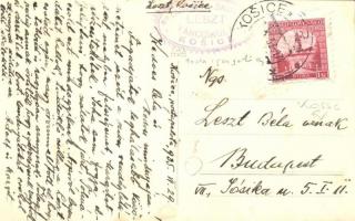 1935 Kassa, Kosice; utca, Posta palota / street view with post palace. Leszt photo