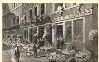 Venice, Venezia; Albergo Ristorante Isola di Caprera / restaurant and hotel advertisement art postcard (EK)