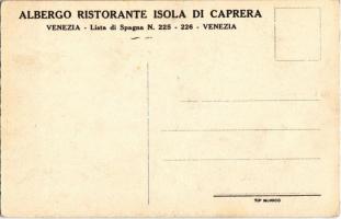 Venice, Venezia; Albergo Ristorante Isola di Caprera / restaurant and hotel advertisement art postca...