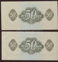 1944. 50P "V.H." (2x) egymásutáni sorszámmal T:I,I-