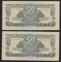 1944. 50P "V.H." (2x) egymásutáni sorszámmal T:I,I-
