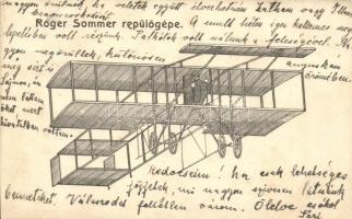 Roger Sommer repülőgépe / Roger Sommer, French aviator with his aircraft (EK)