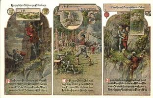 10 db RÉGI katonai művészlap vegyes minőségben / 10 pre-1945 military art postcards in mixed quality