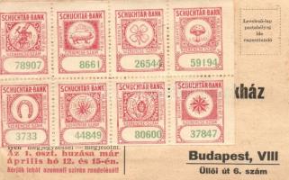 Schuchtár-Bank osztálysorsjegy reklámlapja / Hungarian lottery advertisement ticket (EM)