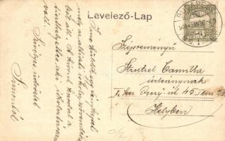 1908 II. Zászlóalj altisztképző iskola, legénységi laképület, katonák puskákkal, tiszthelyettes kivo...