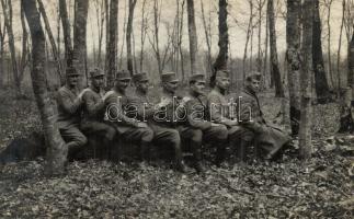 1917 34. gyalogezred train (trén) tisztikara / WWI Austro-Hungarian K.u.K. military infantry regiment's train (packed carriages) officers. photo