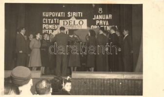 3 db modern fotó képeslap a Szlovén Nemzet Felszabadítási frontjának gyűléséről / 3 modern photo pos...