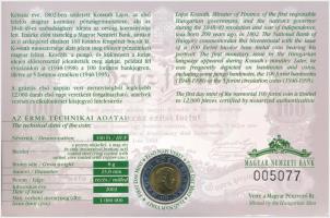 2002. 100Ft Ni-Cu-Zn "Kossuth" elsőnapi veret sorszámozott díszlapon T:BU 
Adamo FOEM1