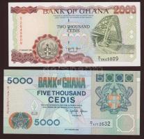 Ghana 1983-91. 10C, 20C, 50C, 100C, 200C, 500C, 1000C, 2000C, 5000C T:I