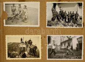 cca 1941 Magyar katona fotóalbuma a Szovjetunió elleni hadjárat idejéből, összesen 56 db képpel, köz...