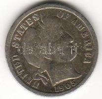 USA 1905 10c ezüst T:4