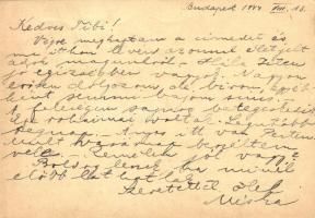 1944 Fodor Mihályné levele Landau Tibor zsidó 101/204. KMSZ-nek (közérdekű munkaszolgálatos) a csepe...