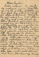 1942 Bialitz levele Bialitz Sándor zsidó 105/4. KMSZ-nek (közérdekű munkaszolgálatos) az orgoványi m...