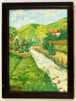 Pap jelzéssel: Patak. Akvarell, papír, üvegezett keretben, 38×29 cm