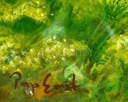 Pap jelzéssel:  Patak. Akvarell, papír, üvegezett keretben, 38×29 cm