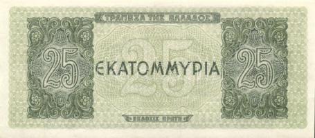 Görögország/német-olasz megszállás 1944. 25.000.000Dr T:I