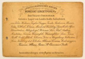 cca 1900 Abbazia Hotel Quarnero keményhátú fotója, Bad Veldes, Benedikt Lergetporer, a kartonon háro...