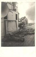 A fedélzeti lövegekhez kikészített muníció / K.u.K. Kriegsmarine / WWI Austro-Hungarian Navy ammunition prepared for the cannons, mariners. photo