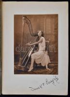 cca 1920-1930 Seregély Irma hárfaművész aláírt fotója, Bp. Szenci, kartonon, 20x14 cm