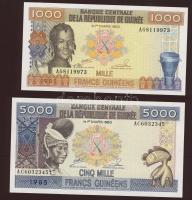 Guinea 1985. 25Fr, 50Fr, 100Fr, 500Fr, 1000Fr, 5000Fr teljes sor! T:I