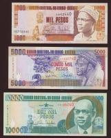 Guinea-Bissau 1990. 1000P, 5000P, 10.000P rangjelzés variáns T:I