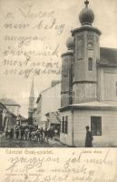 Érsekújvár, Nové Zámky; Iskola utca, zsinagóga. Conlegner J. és fia kiadása / street view, synagogue (EK)