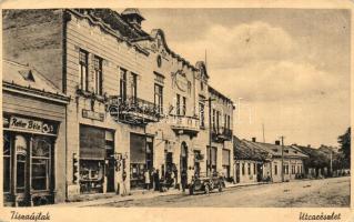 Tiszaújlak, Vylok; utcakép, Reiter Béla üzlete / street view with shops (EK)