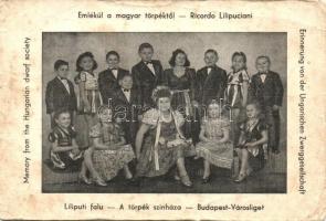 Liliputi falu a törpék színháza. Emlékül a magyar törpéktől / Hungarian small people theatre, group (fa)