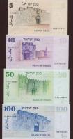 Izrael 1973. 5L, 10L, 50L, 100L egy kivételével teljes sor! T:I