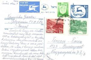 50 db modern izraeli városképes lap és küldemény, levél / 50 modern Israeli town-view postcards and ...