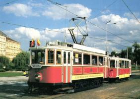 14 db modern külföldi villamos motívumlap / 14 modern Worldwide tram motive cards