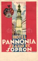 Sopron, Pannonia Szálló rt. reklámlapja / Hungarian hotel advertisement (EK)