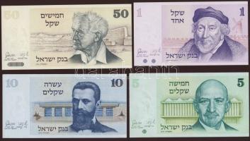 Izrael 1978-84. 1Sh, 5Sh, 10Sh, 50Sh, 100Sh, 500Sh, 1000Sh, 5000Sh, 10.000Sh teljes sor!  T:I