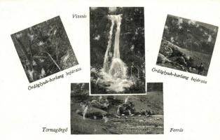 Tornagörgő, Görgő, Hrhov; Ördöglyuk-barlang bejárata, Vízesés, Forrás. Hangya Szövetkezet kiadása / cave entrance, waterfall, spring (EK)