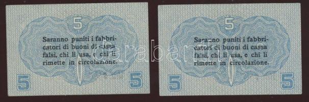 Olaszország/Velence/osztrák-magyar megszállás 1918. 5c (2x) egymásutáni sorszámmal T:I