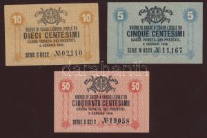 Olaszország/Velence/osztrák-magyar megszállás 1918. 5c, 10c, 50c T:I