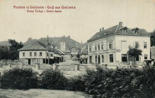 Gracanica, Dohya Carsya / Untere Gasse / street view with Hotel Sokol. W.L. Bp. 4961. (fa)