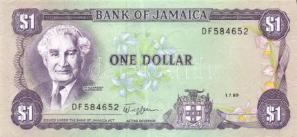 Jamaica 1989-90. 1$ (2x) klf aláírással T:I