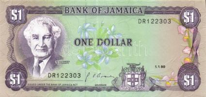 Jamaica 1989-90. 1$ (2x) klf aláírással T:I
