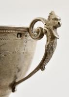 Ezüst ( Ag.) csésze és alj, jelzett, apró horpadással, nettó:62 g