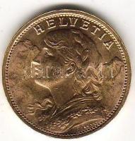 Svájc 1947B 20 Frank aranypénz / Gold 6,452 gr (0,900) T: kiváló